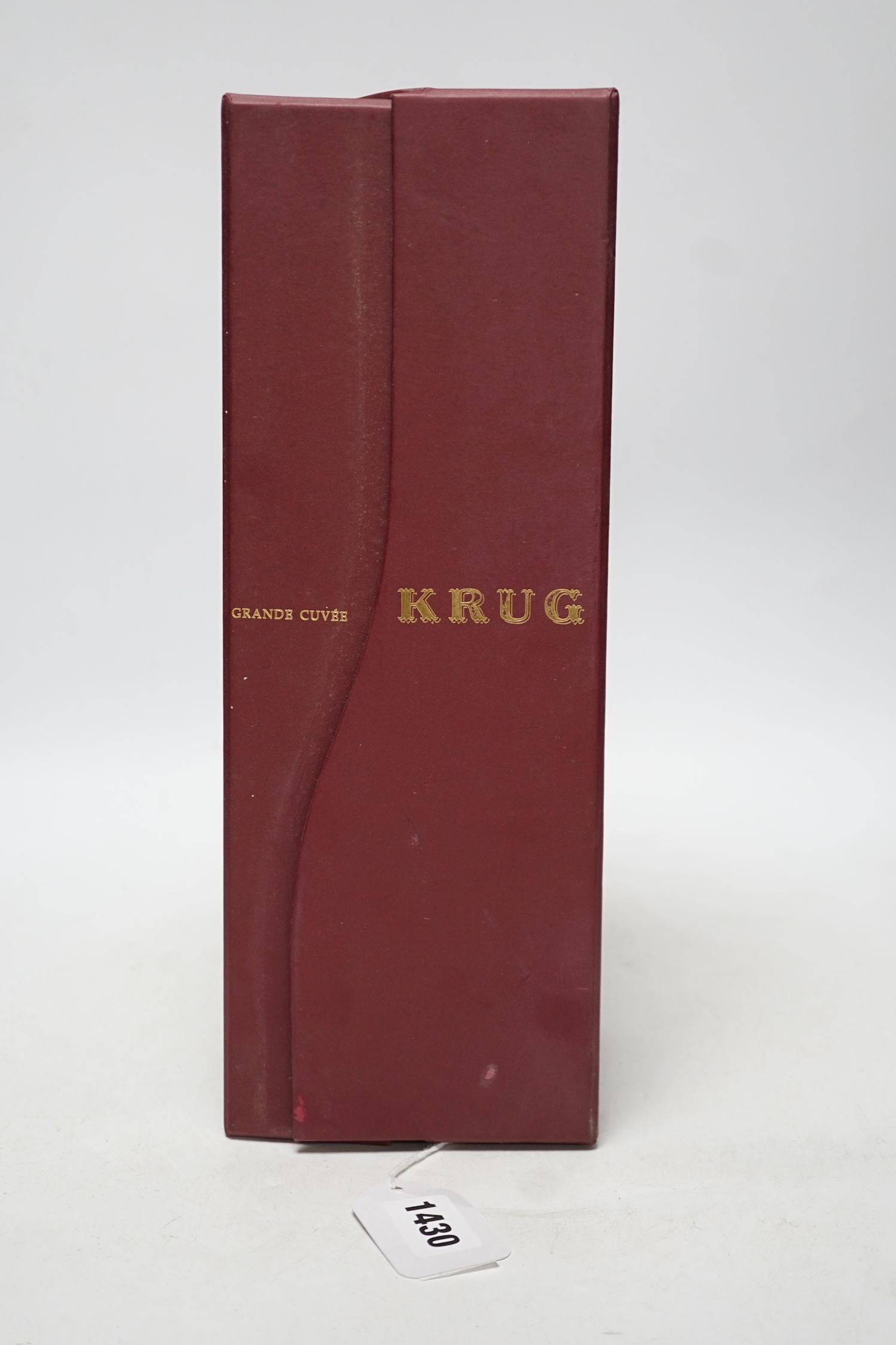 A bottle of Krug Grande Cuvee champagne